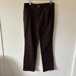 Christopher & Banks Signature Slimming Brown Jeans Womens 12  Pockets Straight